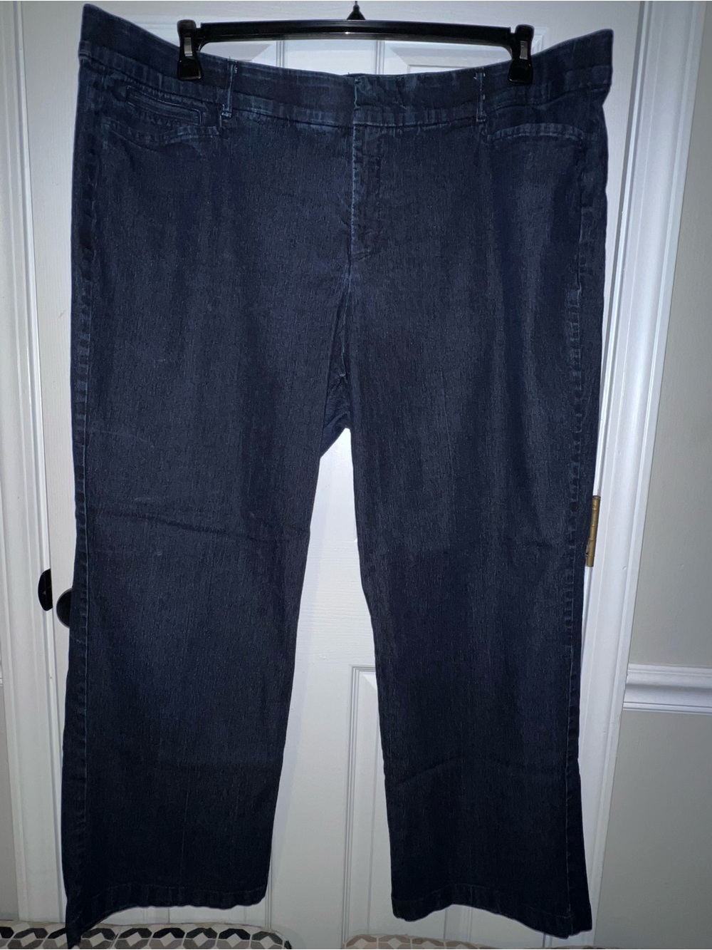 JM Collection Woman 24W Dark Wash Trouser Jeans Wide Leg Plus Size